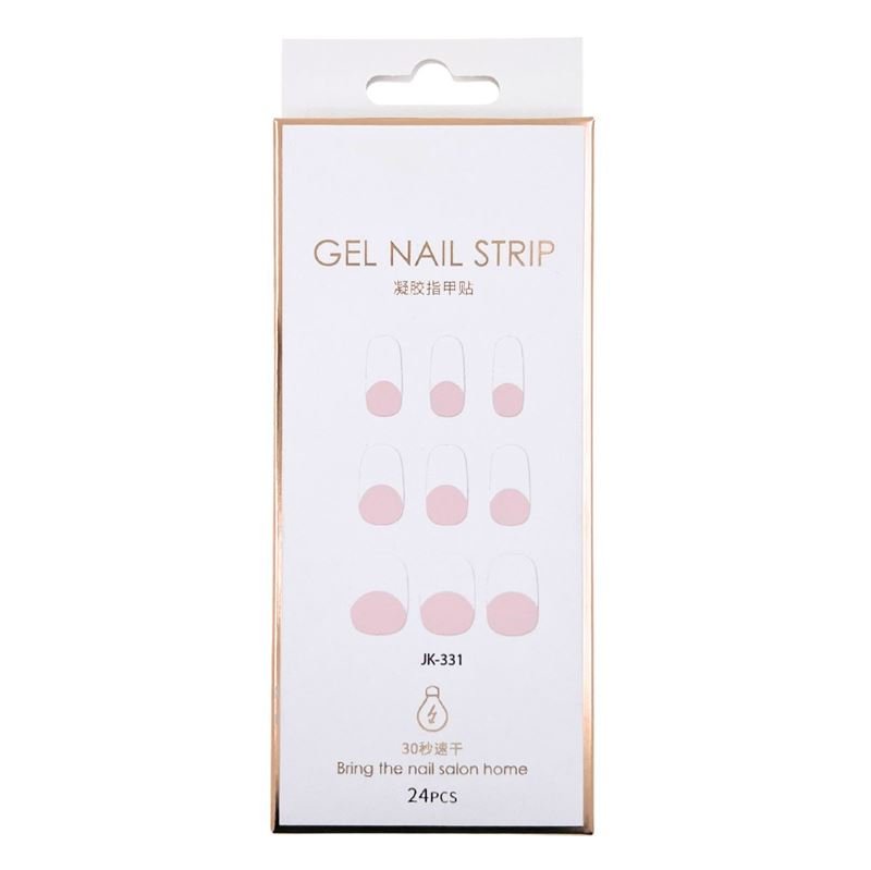 Semi Cured Gel Nail Stickers / Self - adhesive nail polish - Classic French (JK - 331) - | Fashiongirl