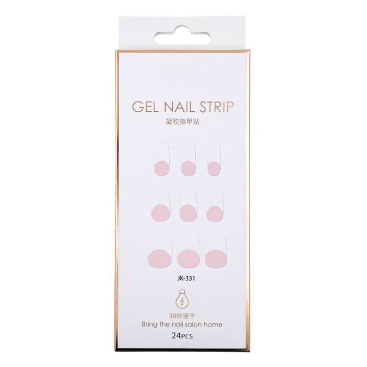 Semi Cured Gel Nail Stickers / Self - adhesive nail polish - Classic French (JK - 331) - | Fashiongirl