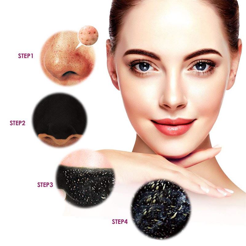 Shifei Charcoal Deep Cleansing Nasal Strips, 6 pcs - removes blackheads and impurities, 6 pcs - | Fashiongirl