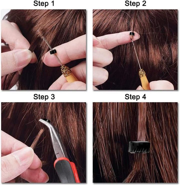 Silicone micro rings for extensions - Black 500 pcs. - | Fashiongirl