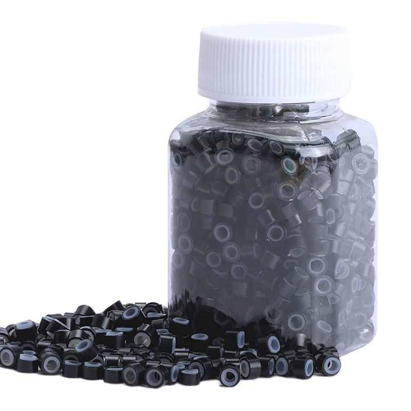 Silicone micro rings for extensions - Black 500 pcs. - | Fashiongirl