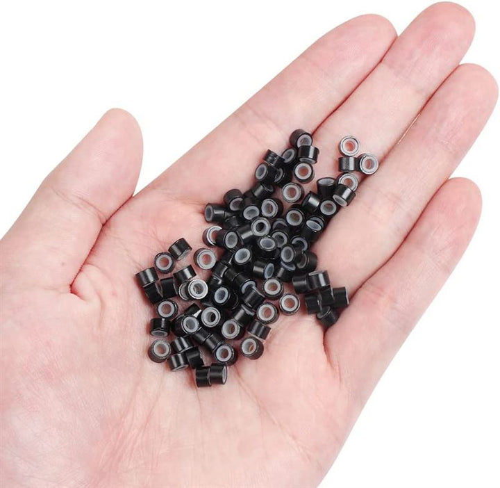 Silicone micro rings for extensions - Black 500 pcs. - | Fashiongirl