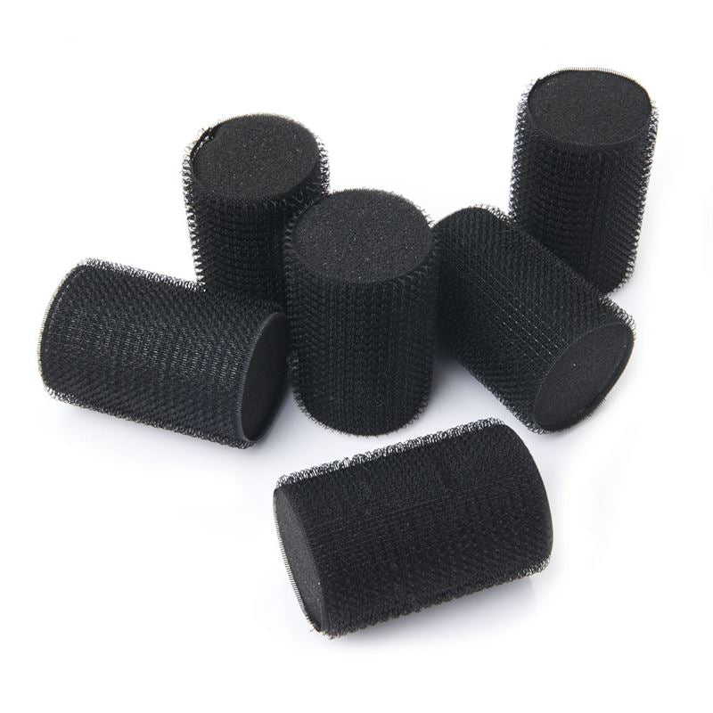 Sleep in Velcro Hair Curlers, black 6 pcs - Hair Styling tool | Fashiongirl