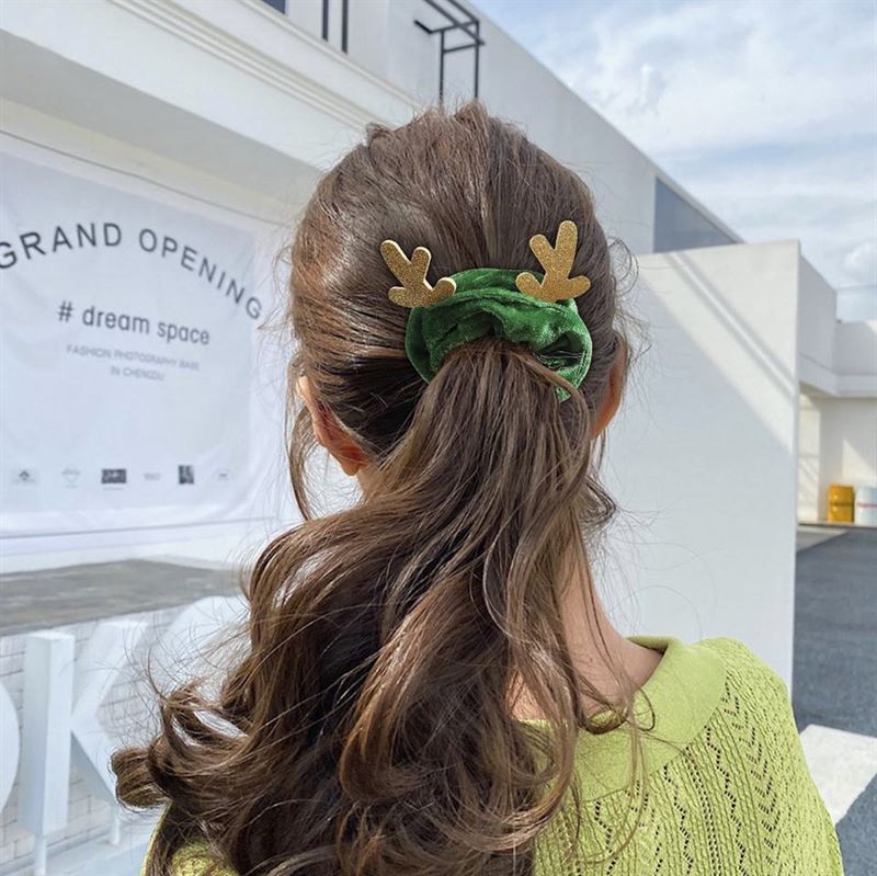 SOHO Christmas Deer - Christmas Scrunchie - Red - Hair Accessories