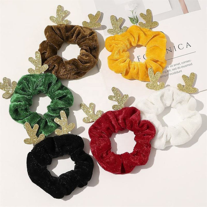 SOHO Christmas Deer - Christmas Scrunchie - Red - Hair Accessories