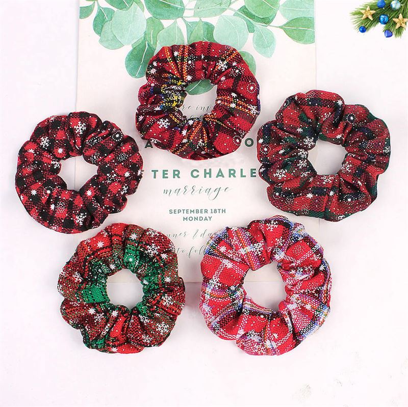 SOHO Edur Christmas Scrunchie - Black / Red - Hair Accessories