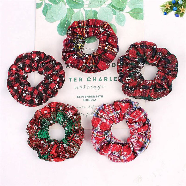 SOHO Edur Christmas Scrunchie - Black / Red - Hair Accessories