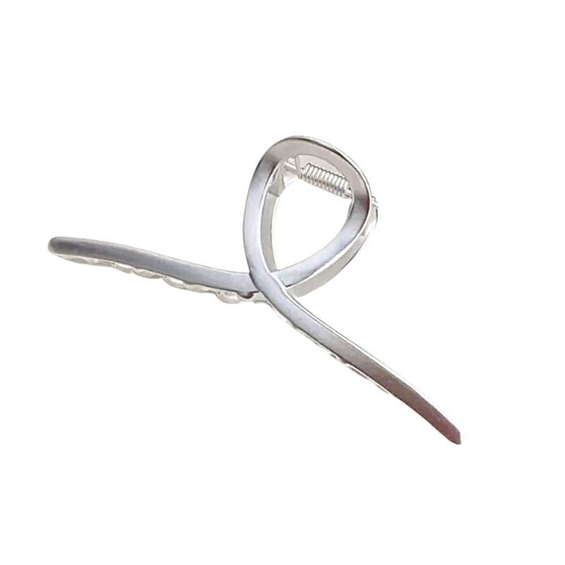 SOHO Iva Metal Hair Claw - Silver - Hair Accessories