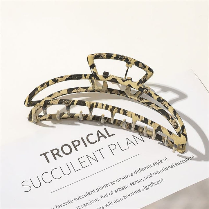 SOHO Leopard Metal Barette Hair Claw - Hair Accessories