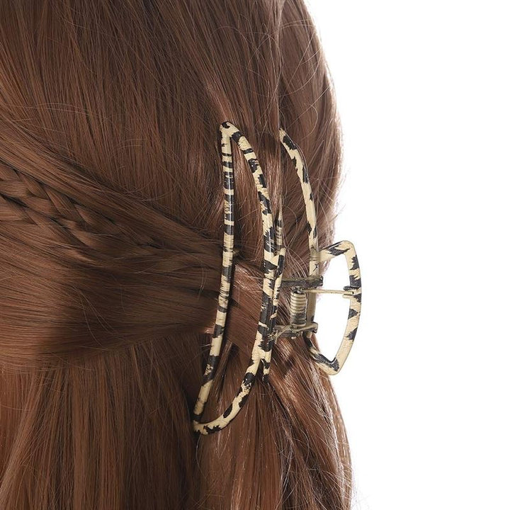 SOHO Leopard Metal Barette Hair Claw - Hair Accessories