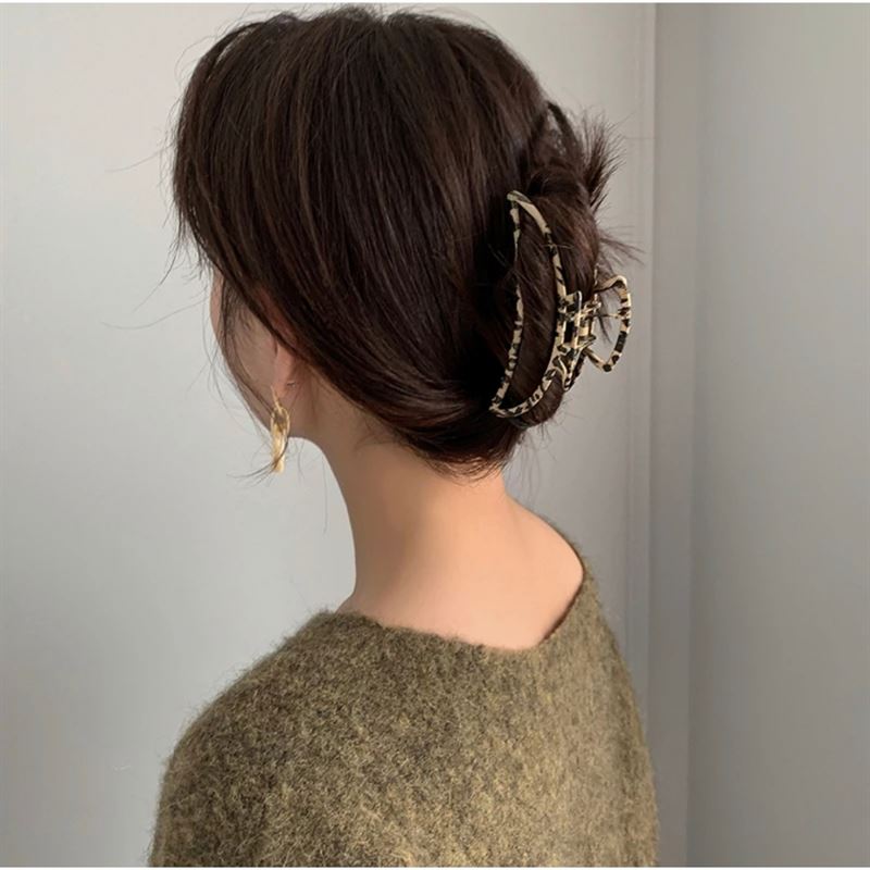 SOHO Leopard Metal Barette Hair Claw - Hair Accessories