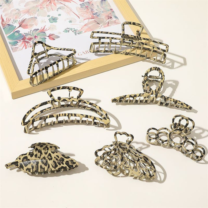 SOHO Leopard Metal Barette Hair Claw - Hair Accessories