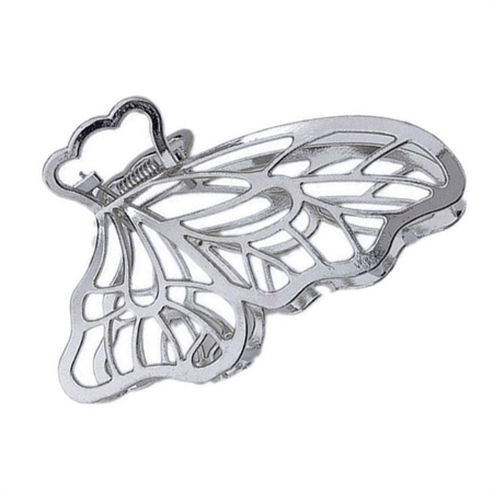 SOHO Metal Butterfly Hair Claw - Silver - Hair Accessories