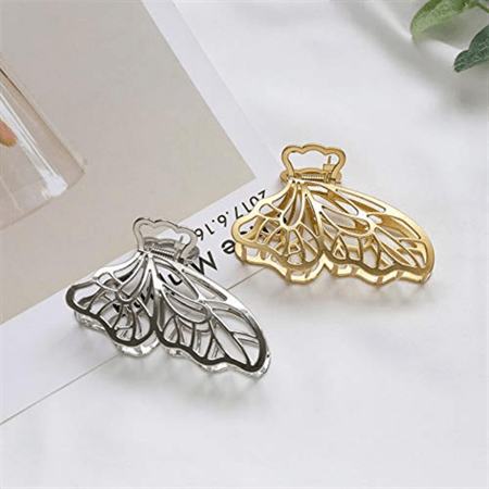 SOHO Metal Butterfly Hair Claw - Silver - Hair Accessories