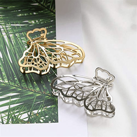 SOHO Metal Butterfly Hair Claw - Silver - Hair Accessories