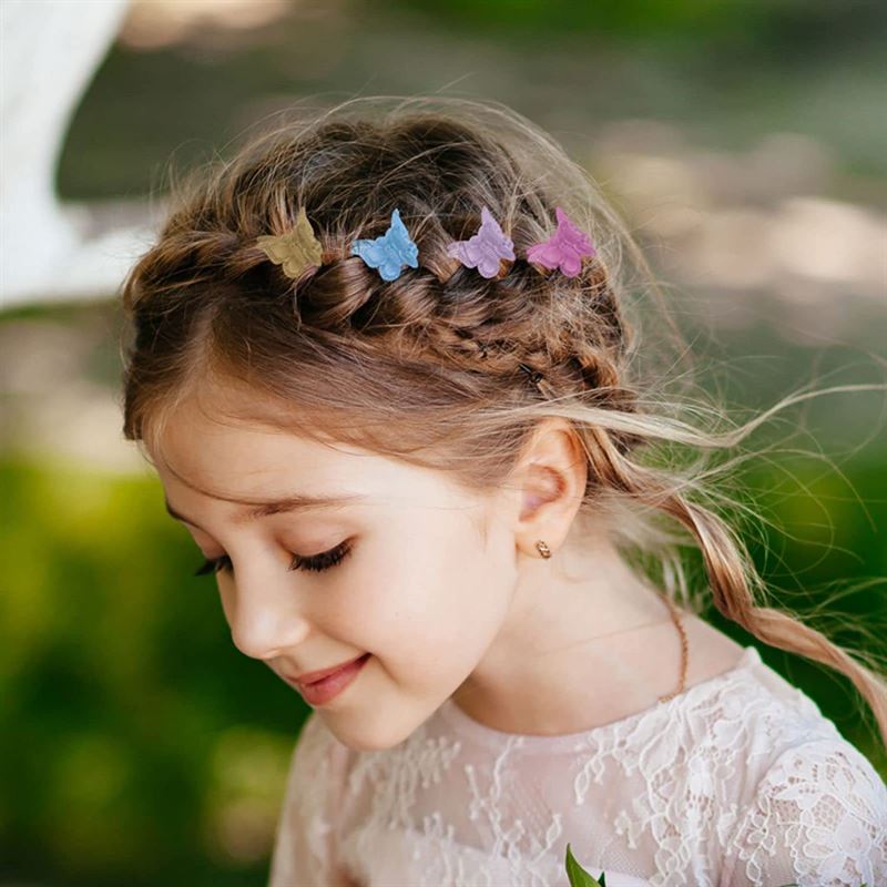 SOHO Mini Butterfly Hair Claws - 100 pcs Butterfly Hair Claws Multi Jelly Pastel Colour - Hair Accessories