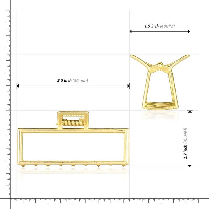 SOHO Niba Large Metal Hair Claw - Gold - Hair Accessories