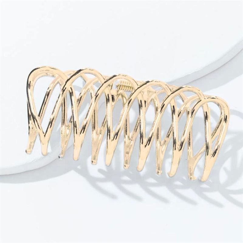 SOHO Olive Metal Hair Claw - Gold - Hair Accessories