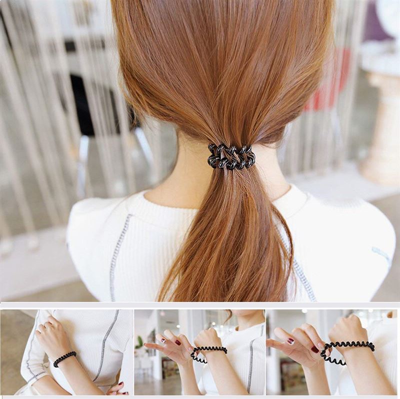 SOHO Spiral Hair elastics - Clear (3 pcs) - Hair Accessories | Fashiongirl