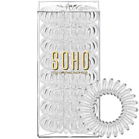 SOHO Spiral Hair elastics, Crystal Clear - 8 pcs. - Hair Accessories | Fashiongirl