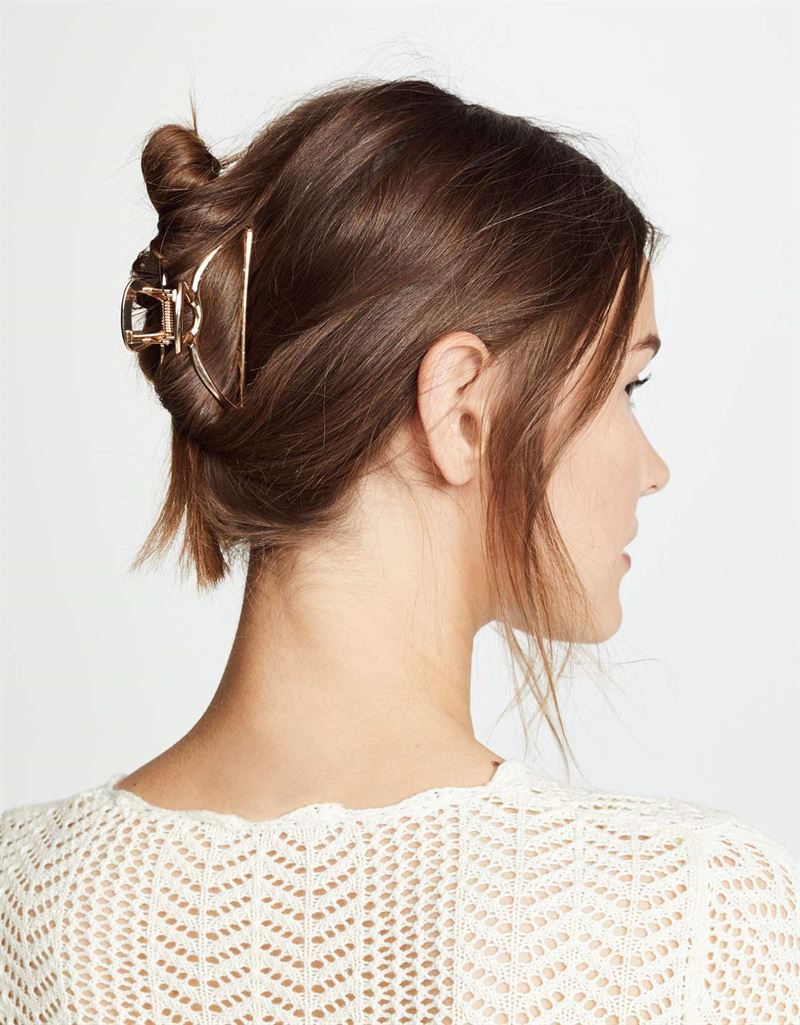 SOHO Tori Small Metal Hair Claw - Matt Silver - Hair Accessories