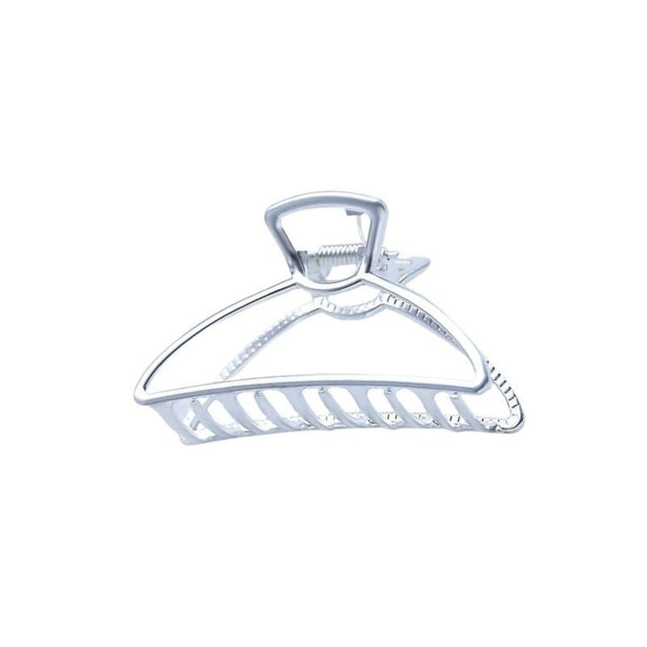 SOHO Tori Small Metal Hair Claw - Matt Silver - Hair Accessories