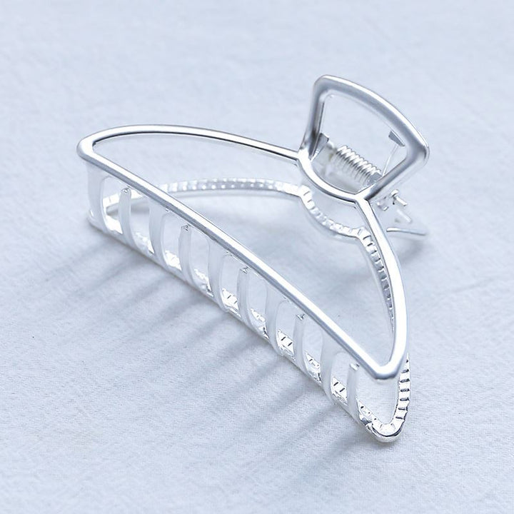 SOHO Tori Small Metal Hair Claw - Matt Silver - Hair Accessories