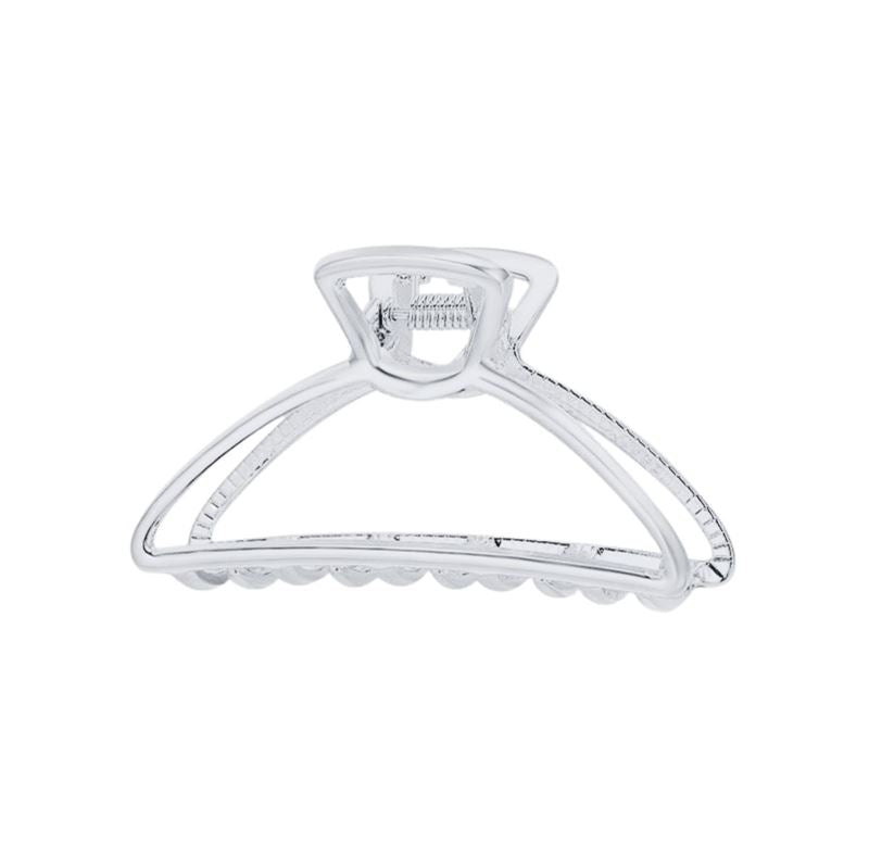 SOHO Tori Small Metal Hair Claw - Matt Silver - Hair Accessories