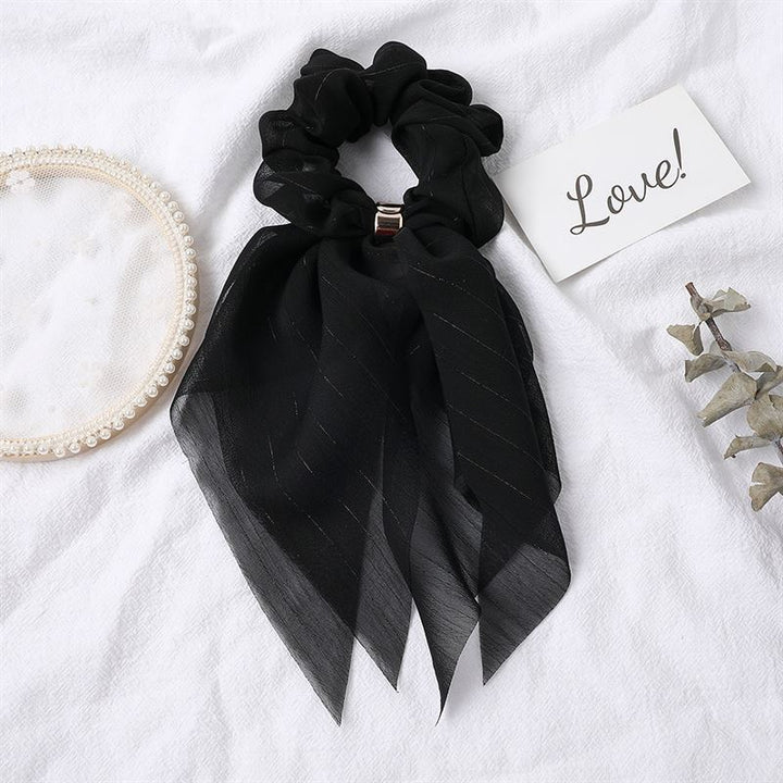 SOHO Vina Scrunchie with scarf - Black - Hair Accessories