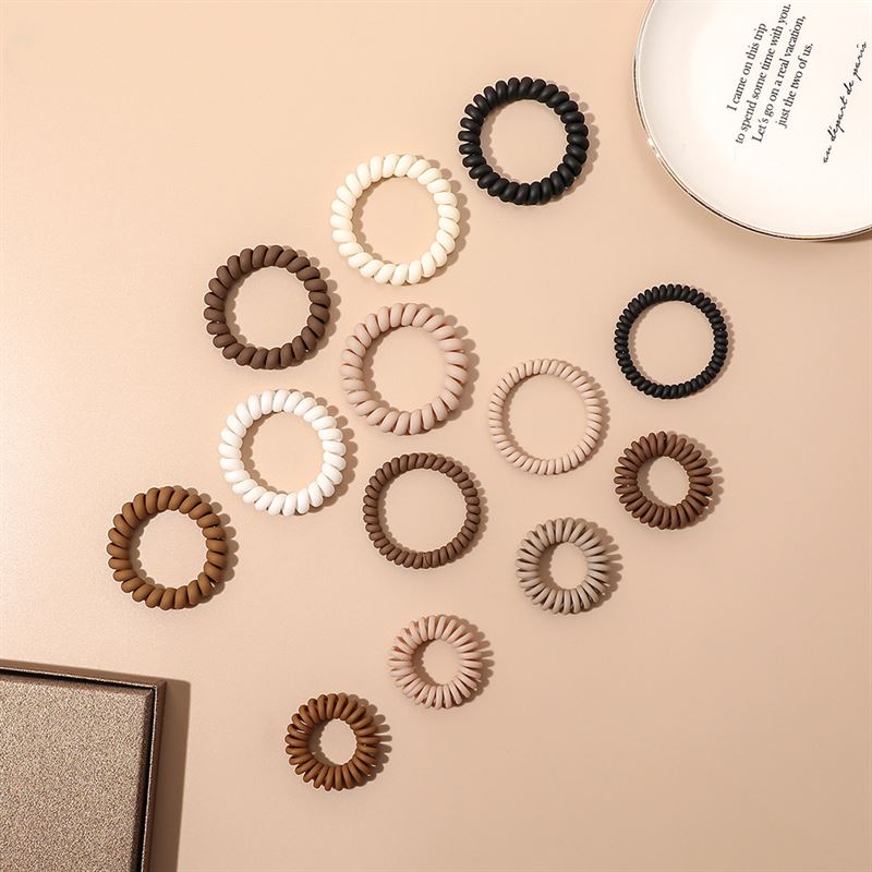 SOHO Wave Spiral Hair elastics - Cream - Hair Accessories | Fashiongirl