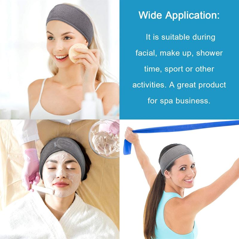 Spa Hairband with Velcro closure, grey - Hair Accessories | Fashiongirl