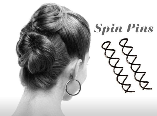 Spin Pins hairpins w/ White Pearl 2 pcs - Hair Accessories | Fashiongirl