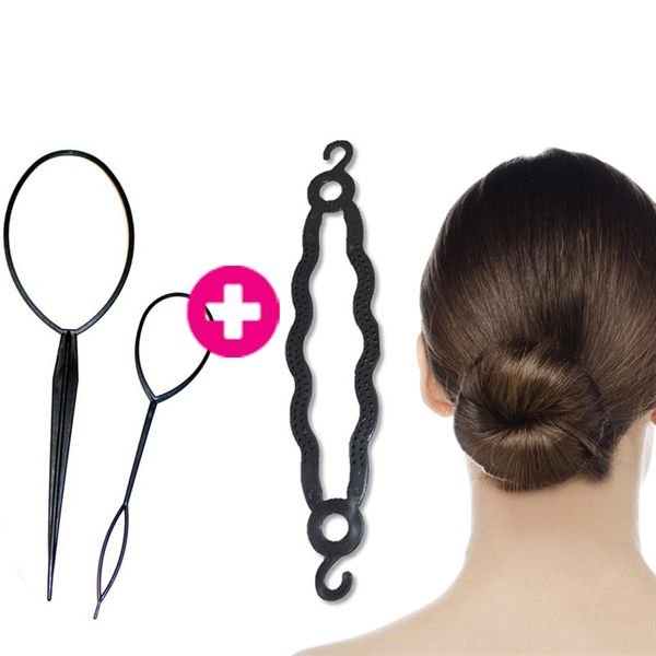 Topsy tail + Magic bun + Comb Black - Value Pack - | Fashiongirl