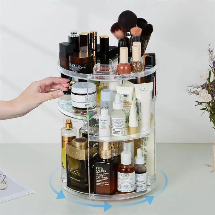 UNIQ 360 - Degree Rotating Makeup Organizer - Clear - Organiser