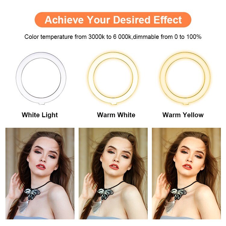 UNIQ 701 Selfie light with stand and smartphone mount, selfie ring light for Youtube, Instragram and TikTok - | Fashiongirl