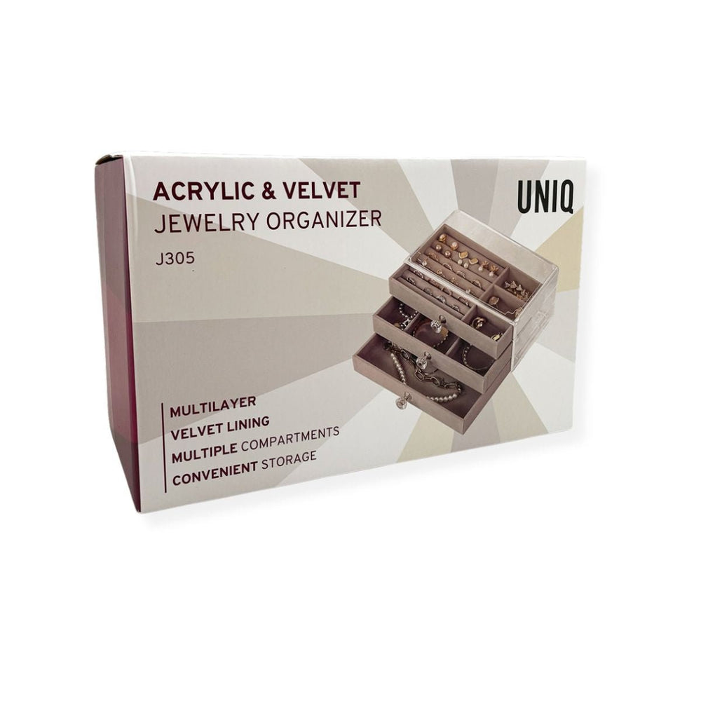 UNIQ Acrylic Jewellery Organiser with 3 drawers - J305 - Organiser