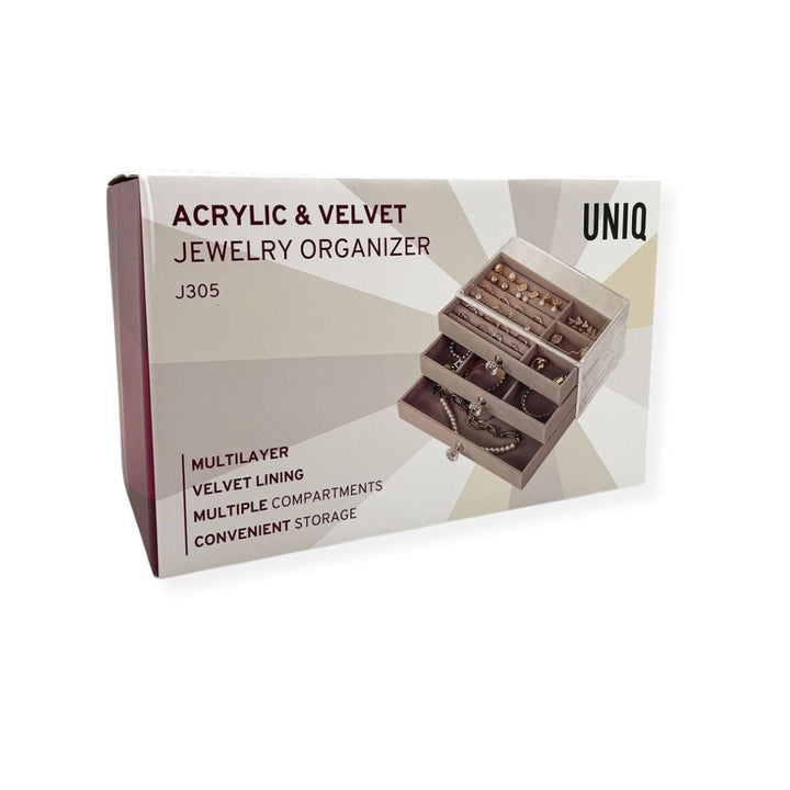 UNIQ Acrylic Jewellery Organiser with 3 drawers - J305 - Organiser