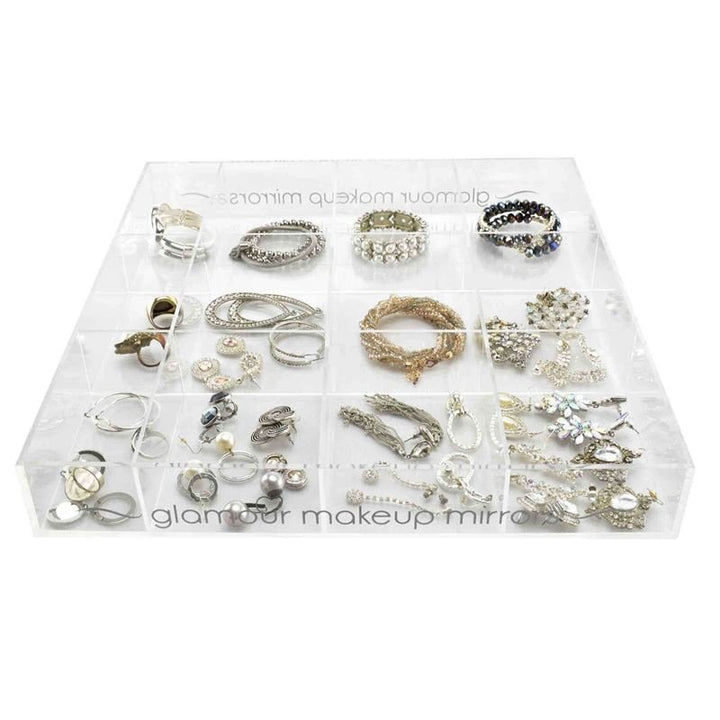 UNIQ Acrylic Organiser tray for makeup / jewellery - 12 compartments - Organiser