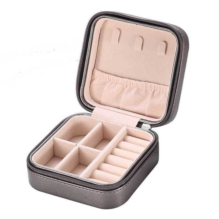 UNIQ Artificial leather jewellery box for earrings - Square - Grey - Jewelry Box
