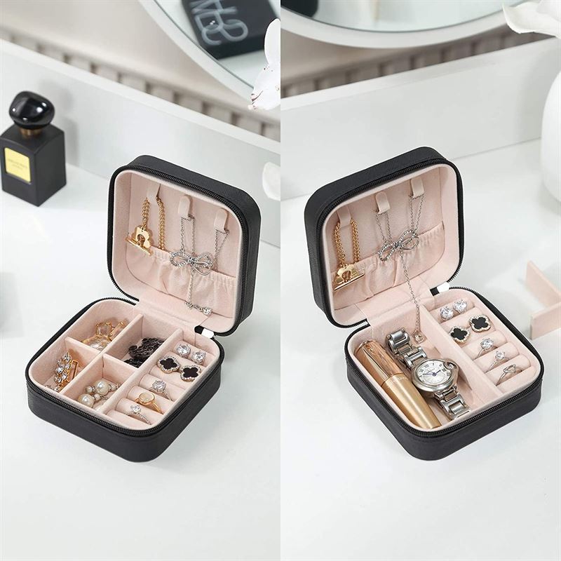 UNIQ Artificial leather jewellery box for earrings - Square - Grey - Jewelry Box