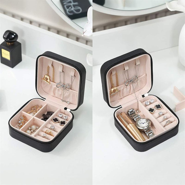 UNIQ Artificial leather jewellery box for earrings - Square - Grey - Jewelry Box