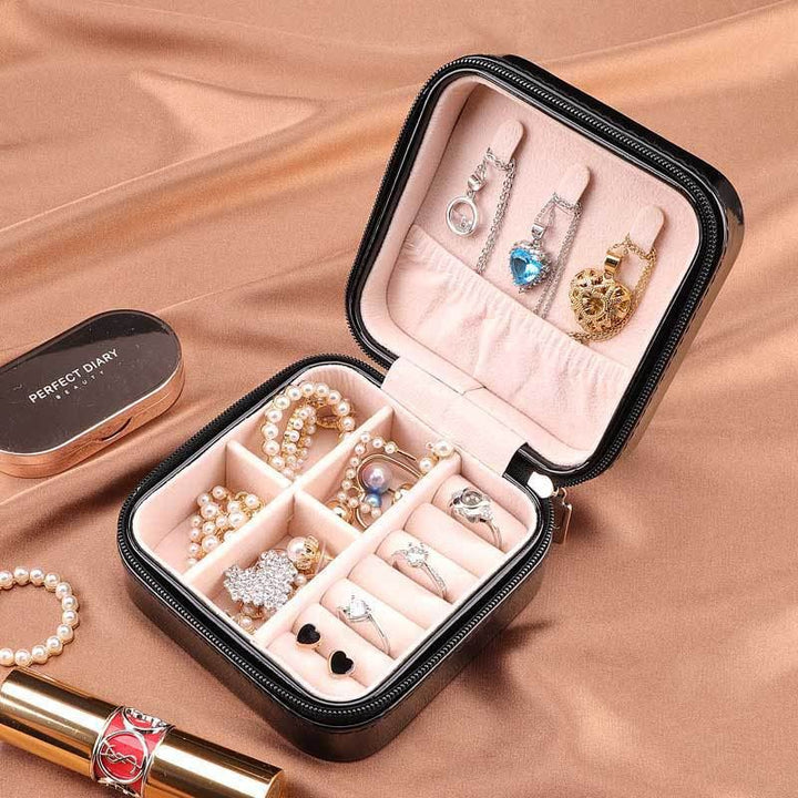 UNIQ Artificial leather jewellery box for earrings - Square - Grey - Jewelry Box