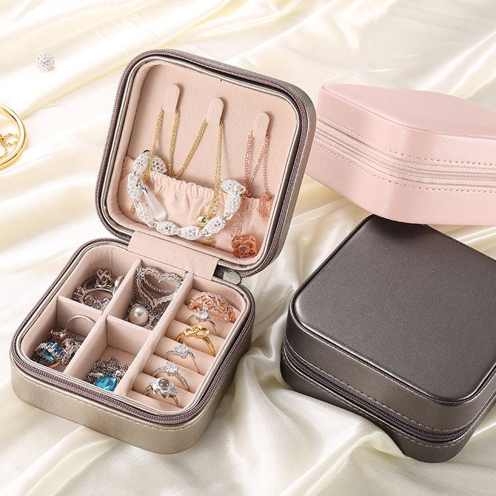 UNIQ Artificial leather jewellery box for earrings - Square - Grey - Jewelry Box