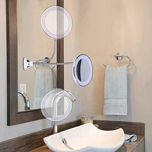 UNIQ Flexible Mirror with LED light &amp; 10x magnification - | Fashiongirl