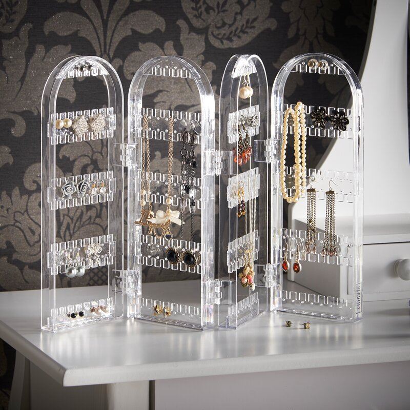 UNIQ Foldable jewellery stand for earrings &amp; necklaces - 2 sides - | Fashiongirl