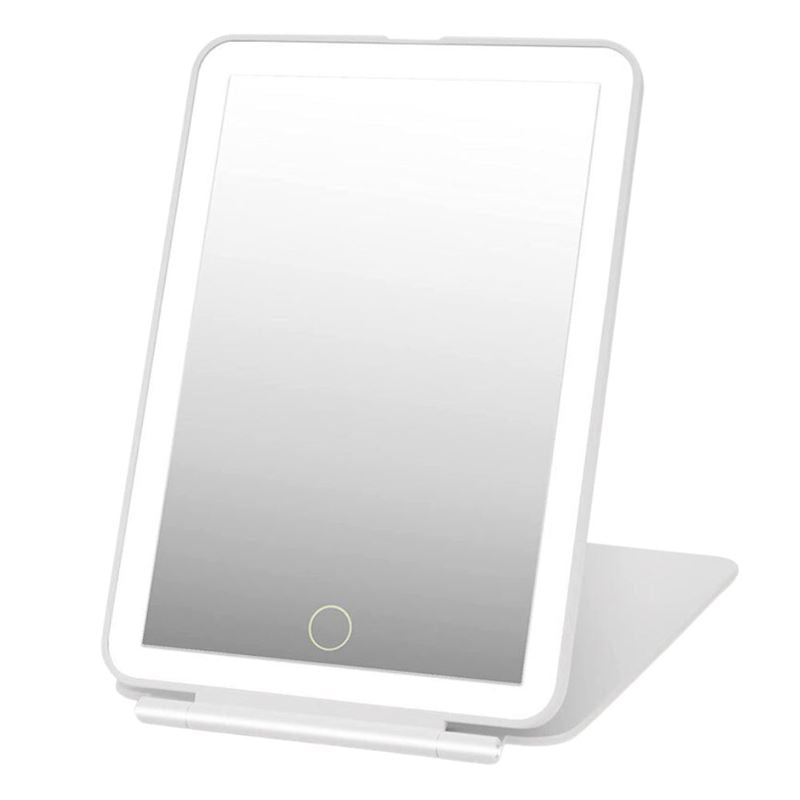 UNIQ Foldable Rechargeable LED Mirror - Vanity Travel Mirror - White - | Fashiongirl
