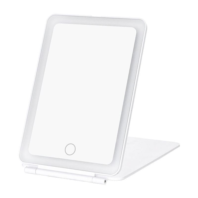 UNIQ Foldable Rechargeable LED Mirror - Vanity Travel Mirror - White - | Fashiongirl