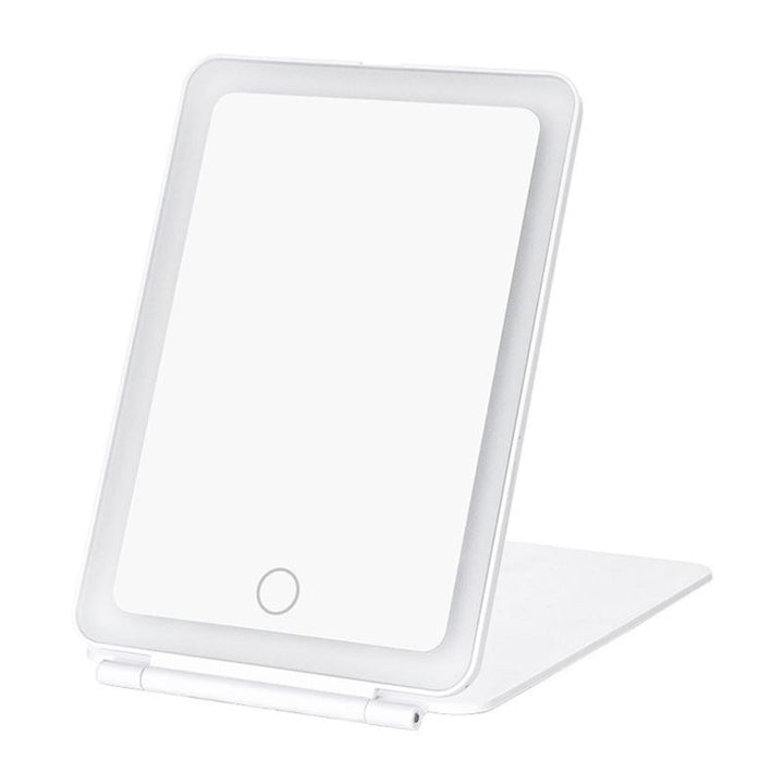 UNIQ Foldable Rechargeable LED Mirror - Vanity Travel Mirror - White - | Fashiongirl