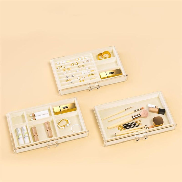 UNIQ Glasgow Vanity Makeup Mirror with 6 LED Bulbs and 3 Jewellery Storage Drawers - | Fashiongirl