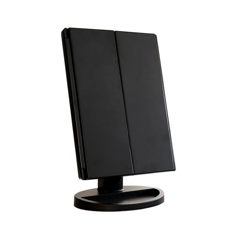 UNIQ Hollywood Makeup Mirror Trifold mirror with LED light, Black - | Fashiongirl